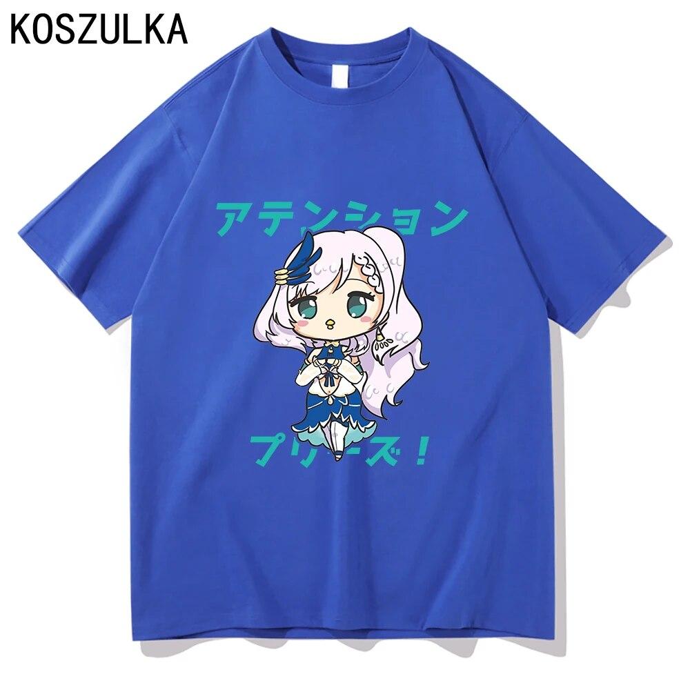 Футболка Calliope Anime Hololive Suisei, хлопковая футболка, летние футболки Kawaii Pavolia Reine, одежда, забавная женская/мужская толстовка унисекс