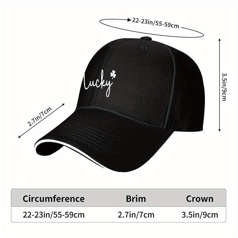 Lucky Clover Script Baseball Cap Polyester Adjustable Casual Unisex Adult Hat