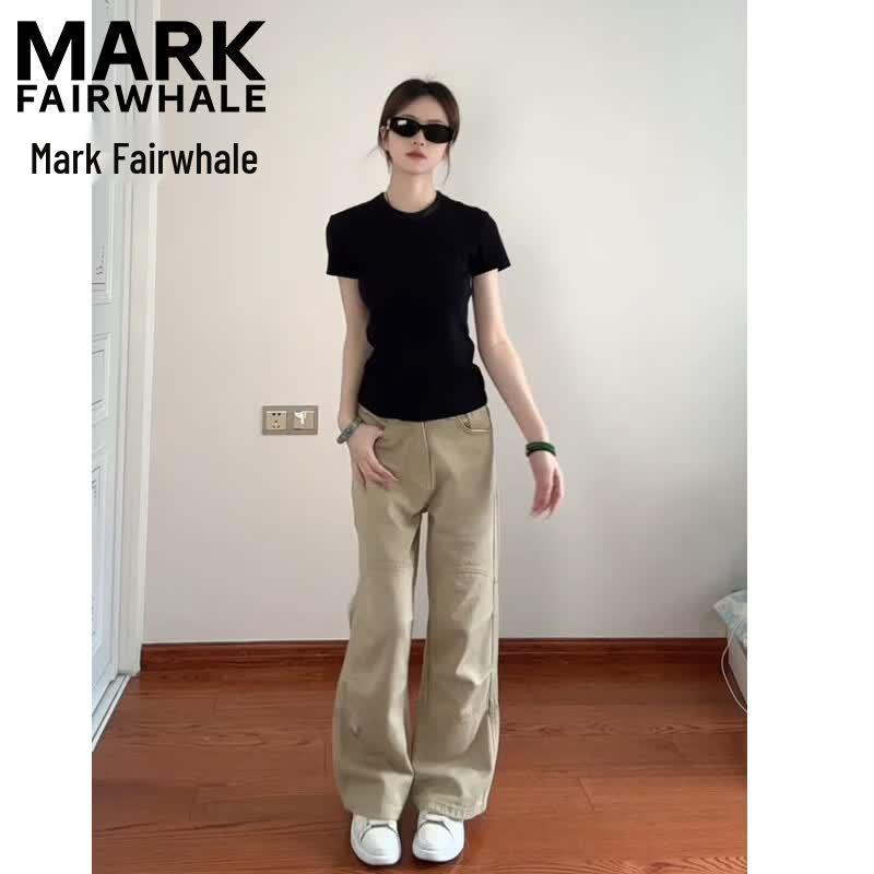 Mark Fairwhale Женская приталенная короткорукавная футболка с акцентом на талию