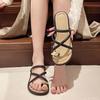 Fashion set toe beach cool slippers platform slippers wear high-end non-slip shoes children 2025 summer and autumn new