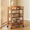 Floor Standing Storage Rack Movable Storage Rack Portable Handcart Snack Organizer Cabinet Hot Pot Shelf Kitchen Vegetable Racks