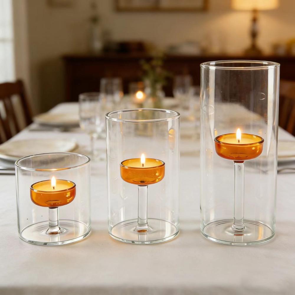 European-style Glass Candle Holder Heat-resistant Scented Candles Cup Candle Stand Wedding