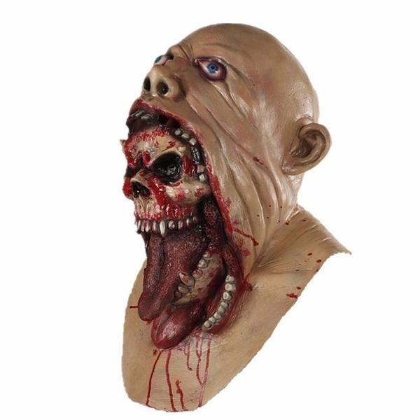 Bloody Zombie Mask Melting Face Adult Latex Costume Halloween Scary Party Decorations