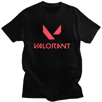 Мужская футболка с логотипом игры Valorant, футболки, футболки с коротким рукавом, свободный крой