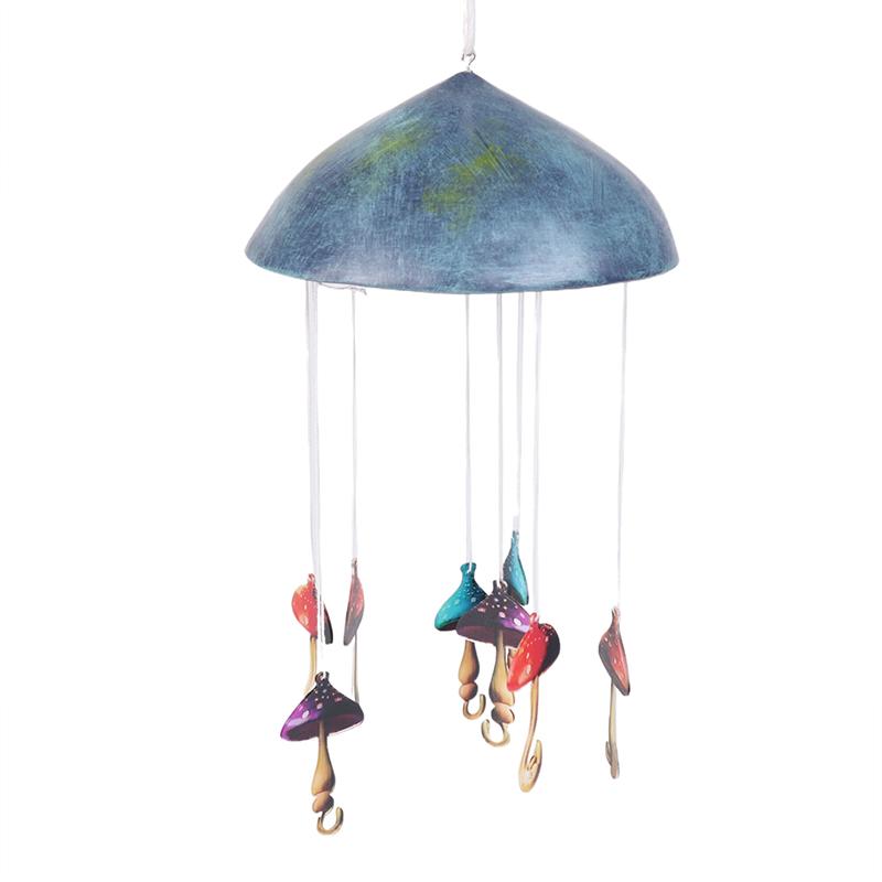 Mushroom Campanula Handmade Art Resin Mushroom Wind Chime Colorful Mushrooms For Outdoor Indoor Decor Patio Balcony Garden