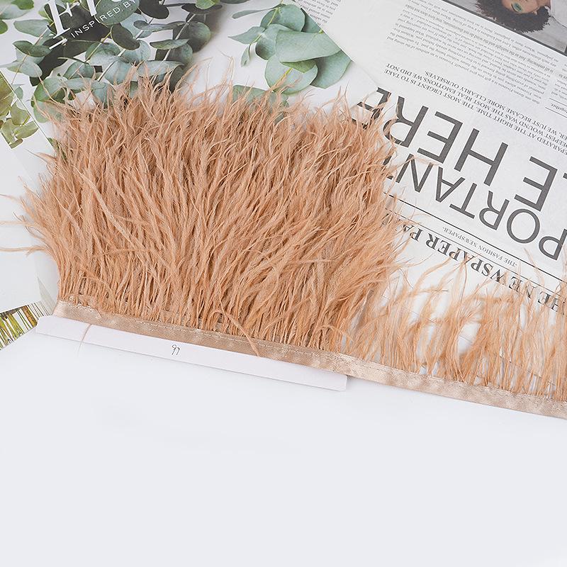 8-10Cm Ostrich Feather Wedding Dress Diy Performance Clothing Accessories Feather Tassel Including Webbing