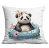 New Cute Cartoon Summer Panda Pillow Case Home Sofa Cushion Pillow Case Decoration