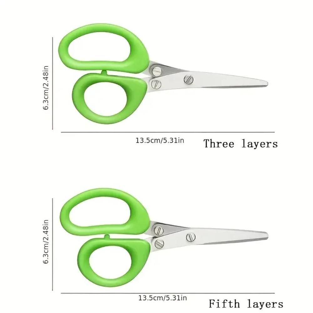 3/5 Layer Multi-function Stainless Steel Kitchen Knife Multi-layer Scissors Spices Scissors