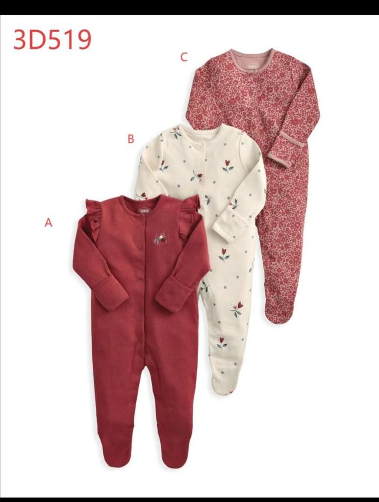 Детский комбинезон на весну и осень: Хлопковый ромпер-пижама с закрытыми ножками для новорожденных мальчиков и девочек