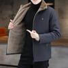 Мужская осенне-зимняя флисовая утолщенная деловая куртка, теплая стеганая куртка с плюшевым воротником