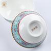 Jingdezhen Famille Rose Royal Garden Ceramic Rice Bowl Set