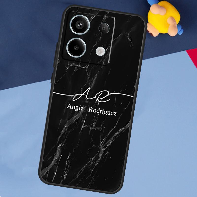 PERSONALISED initials name Rose Gold Case For Xiaomi Redmi Note 13 12 11 10 9 8 Pro 12S 11S 10S 9S 10A 9C 10C 12C 13C Back Cover