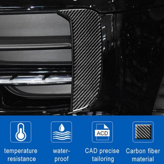 2X Carbon Fiber Exterior Front Fog Light Strip Trim For Porsche Macan -