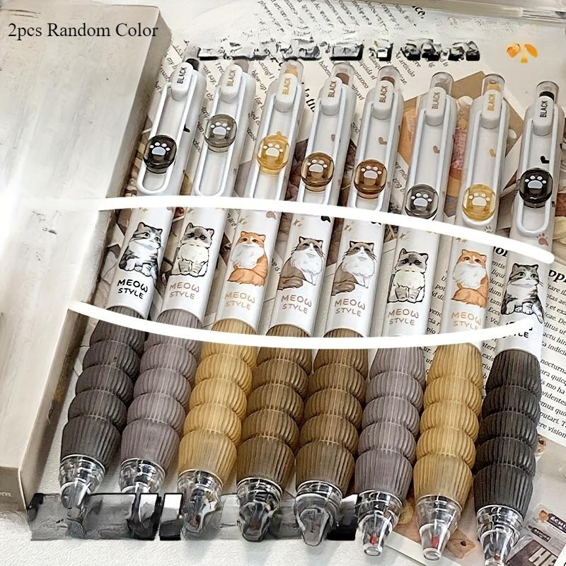 Набор из 4 штук Гелевая ручка 0,5 мм Черный кот Водная ручка Нажимная ручка ST наконечник Быстросохнущая Экзамен Штриховка Учеба