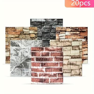 15/20 шт. 3D пенопластовый кирпич мягкие обои настенные наклейки настенные панели самоклеящиеся виниловые водонепроницаемые устойчивые к плесени комнаты дома гостиной ванной комнаты кухни