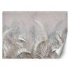 Wallpaper Palm Leaves Concrete Grey 3D