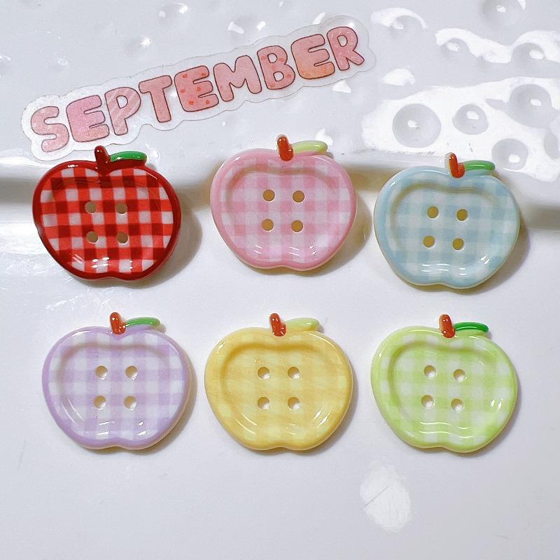 Color Apple Shape Button Resin Ornaments Diy Garment Shoes Sewing Crafts Supplies Diy Handmade Patch