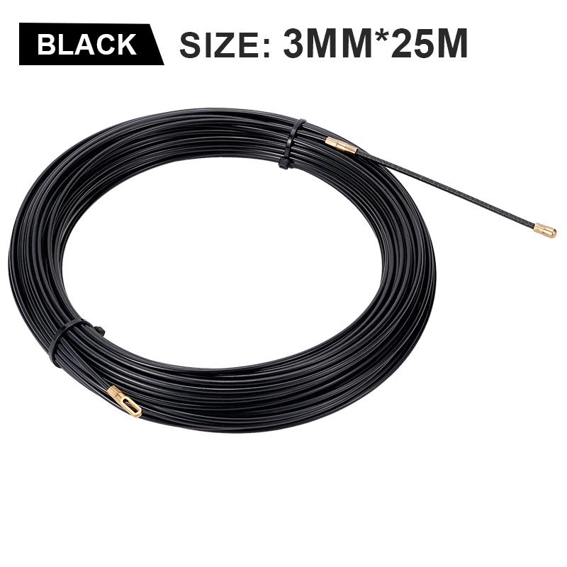 3mm 5/10/15/20/25/30/35/40M Cable Push Puller Black Fiberglass Electric Guide Device Duct Rodder Fish Tape Wall Wire Conduit