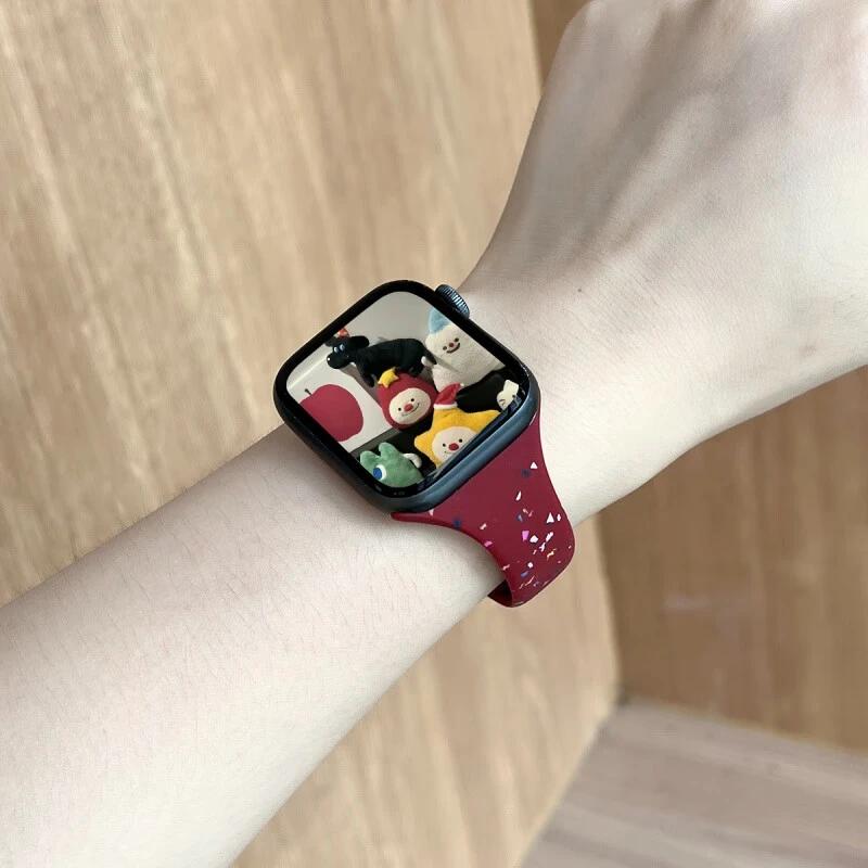 Оригинальный силиконовый ремешок для Apple Watch Band 44 мм 45 46 40 41 38 42 мм Correa Дышащий iwatch series 10 9 8 SE 7 6 Ultra 2 49 мм