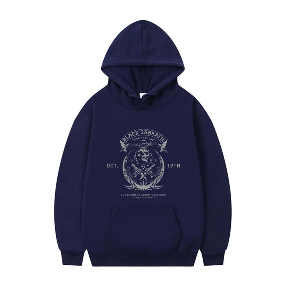 Хэви-метал рок-группа Black Sabbath Худи с принтом Never Say Die Скелет Оззи Осборн Мужские худи-пуловеры Винтажный оверсайз спортивный костюм