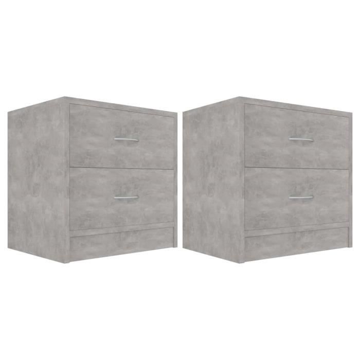 VidaXL Bedside Tables 2 Pcs Concrete Grey 40 X 30 X 40 Cm Chipboard