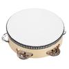 Wooden Handheld Tambourine Hand Drum with Bells Jingles for Early Education (6in)