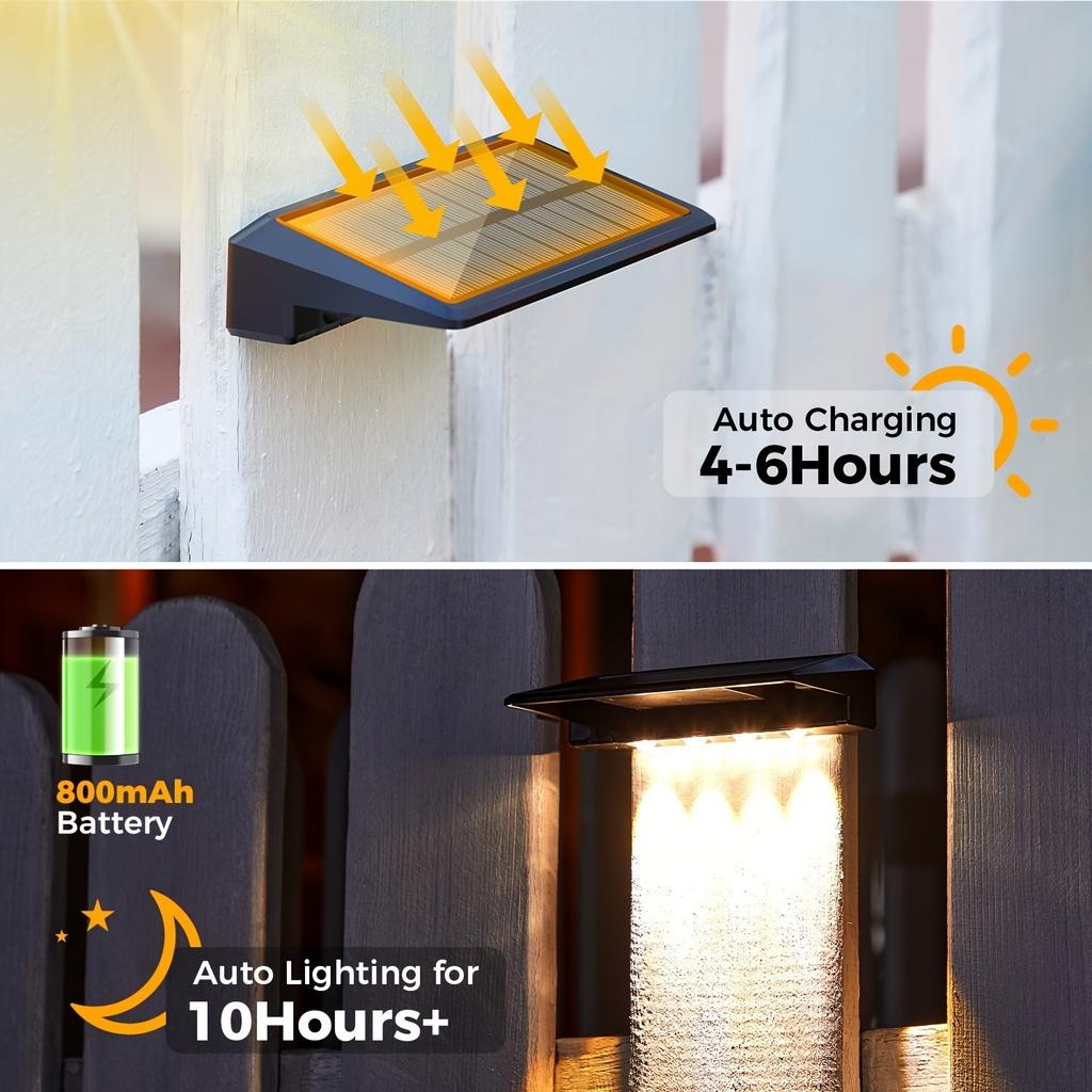4/8 Pack Solar Wall Light Outdoor Waterproof Wall Mounted Courtyard Sun Lamp for Porch Fence Backyard Deck Corridor Lighting