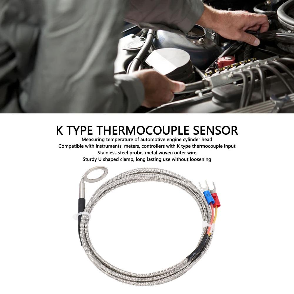 With 14mm ID Washer K Type Thermocouple Probe Stainless Steel -40~1000°C K Type Temperature Sensor High Precision Angled Bend