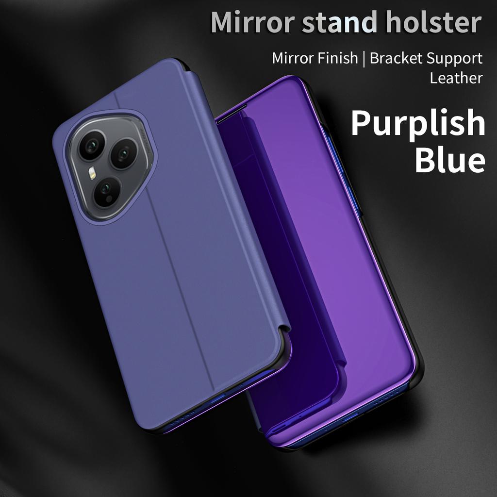 Mirror Folding Stand Cases For Honor 400 Pro Flip Leather Kickstand Phone Case For Honor 200 400 Lite 300 Pro Full Cover Bumper