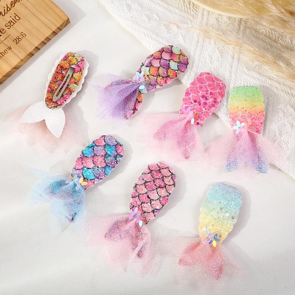 Mermaid Sequin Hairpin Clip for Girls - Cute Princess Bangs Headdress