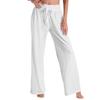 Women's Fashion Casual Comfortable Pajama Pants Solid Color Printed Drawstring Wide Leg Pants Trousers