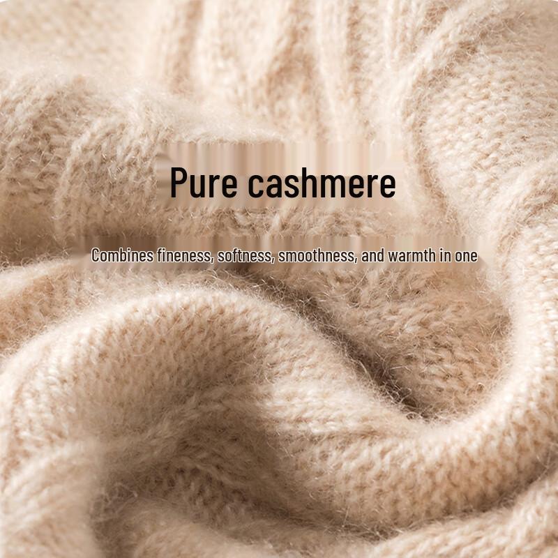 Hengyuanxiang Men's Pure Cashmere Crew Neck Sweater