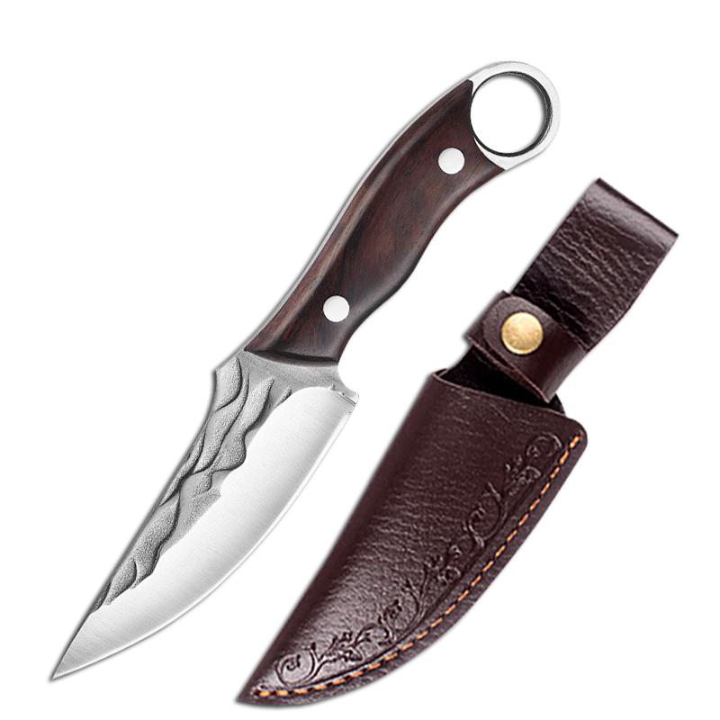 Handmade Forged Kitchen Cleaver Butcher Knives Chef Knife Boning Slicing Barbecue Cooking Tools Fishing Knife Gift Sheath