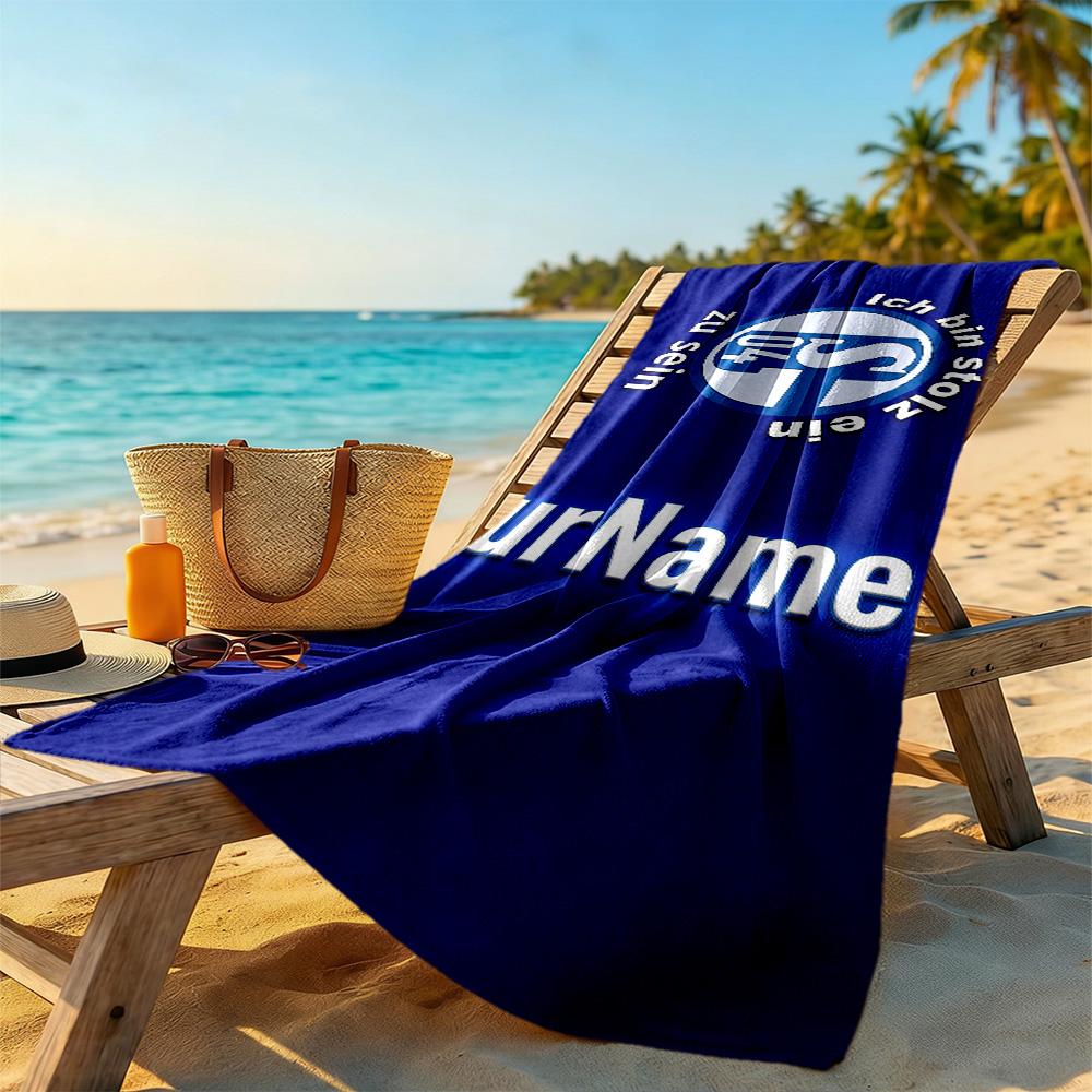 Fc Schalke Personalized Name Beach Towel Super Soft Microfiber Quickdry Fabric Suitable for Sports Travel Swimming Yoga Bathroom Beach And Pool