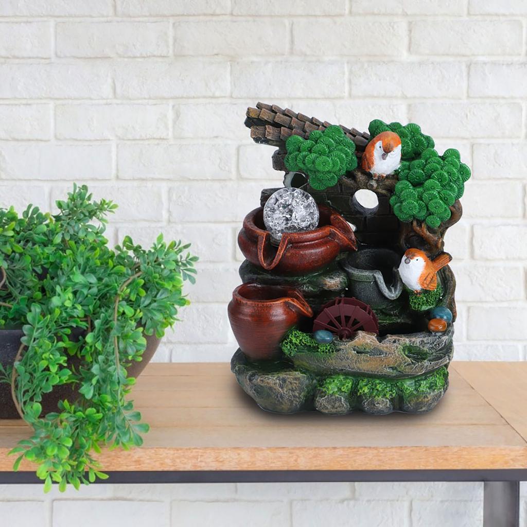 Оригинальный домашний настольный фонтанный орнамент, имитирующий рокарий, украшение стола с подсветкой, вилка 110 В