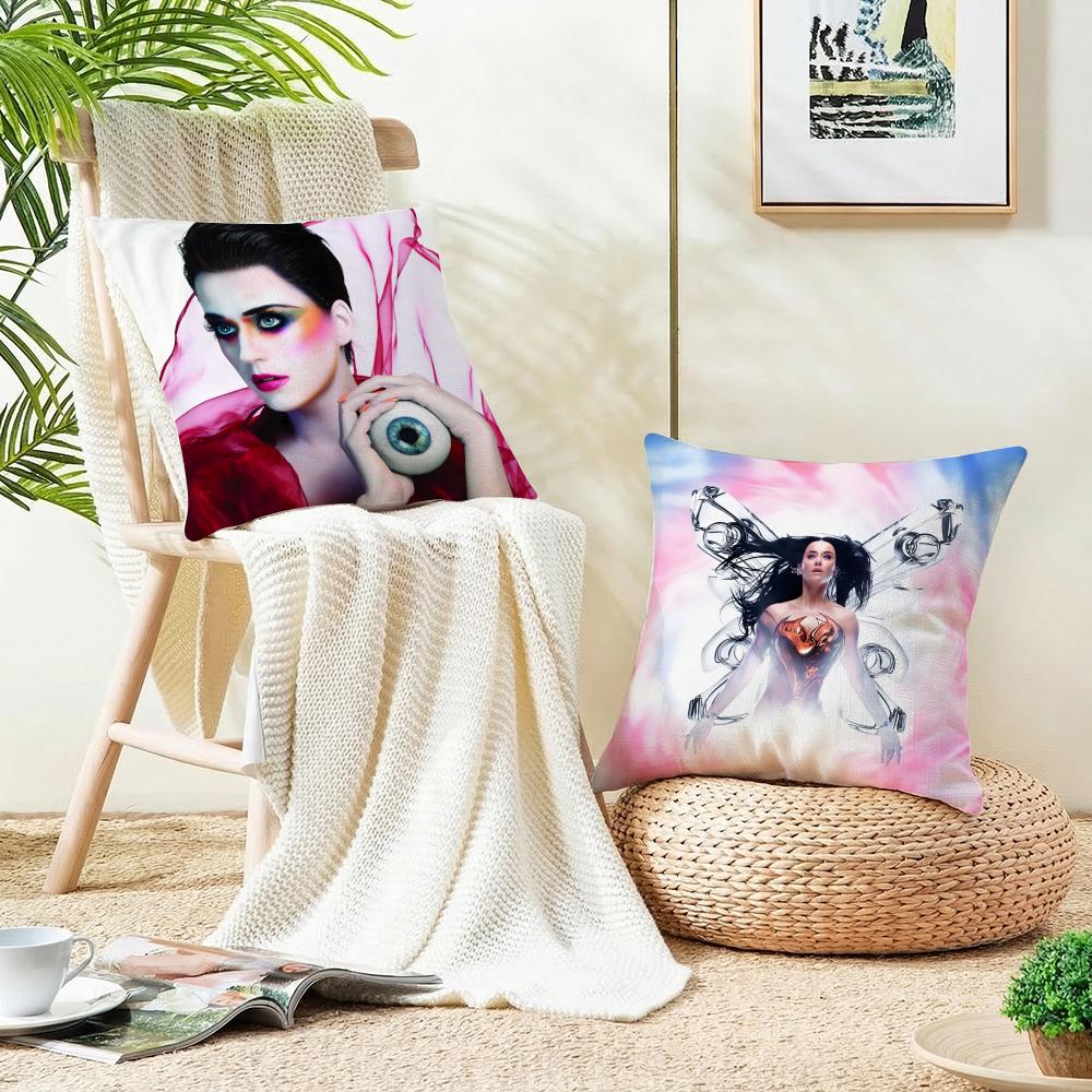 Pop KKaty PerryS Cushion Cover Breathable and skinfriendly linen pillowcase square removable and washable cushion