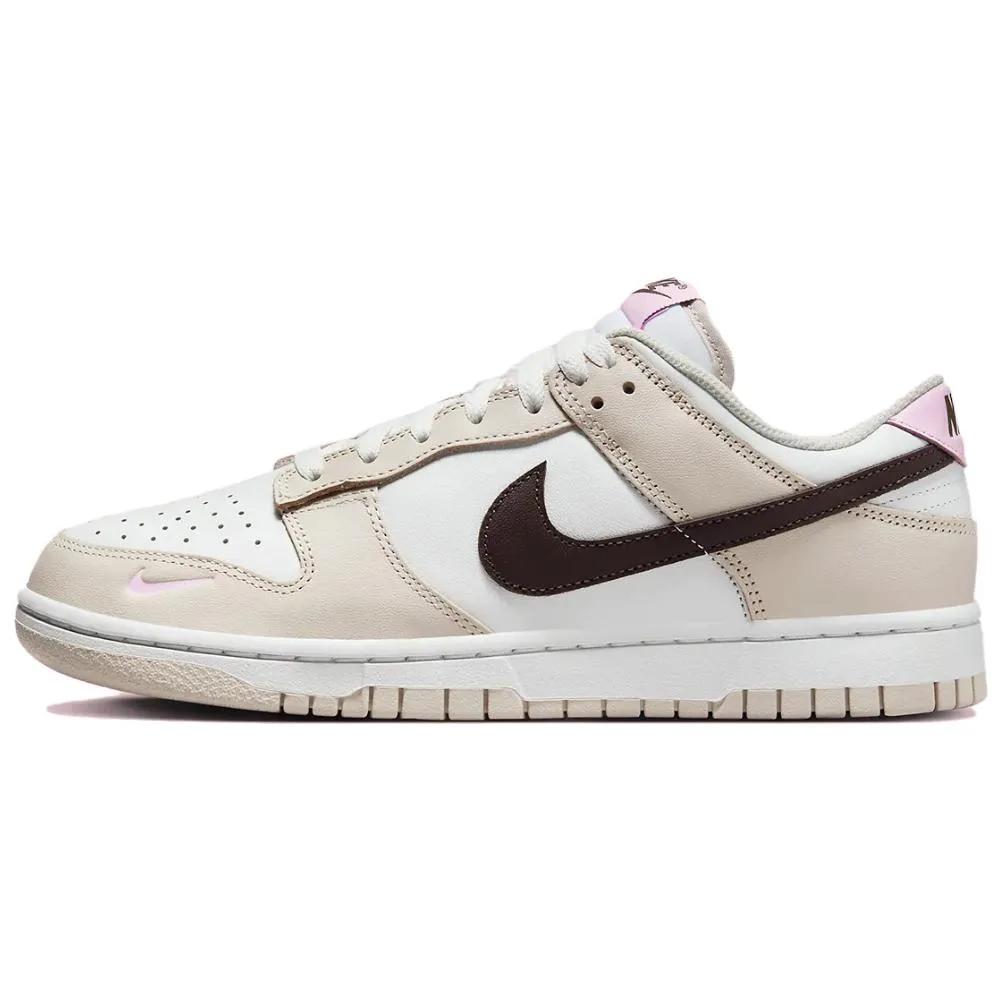 Nike Womens Dunk Low 'Neapolitan' (women's sizes) Summit White / Baroque Brown / Light Orewood Brown / Pink Foam Skate Shoes HF9990 100