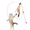 Bite resistance with Bell Pet Entertain Toy Cat Teaser Stick Kitten Teaser Wand Cat Feather Wand