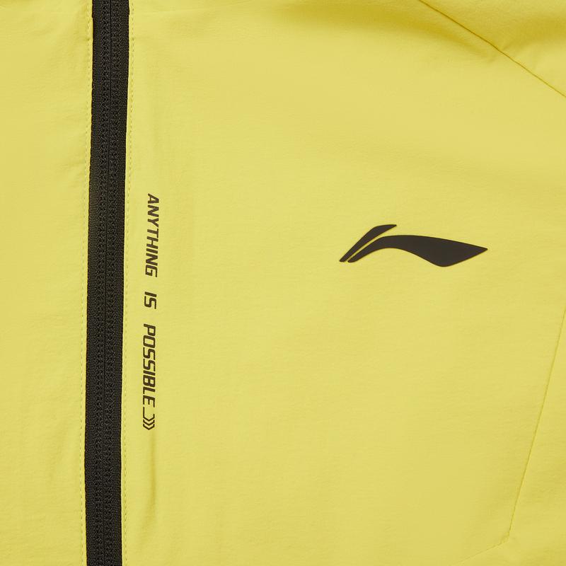 Li-Ning Модная спортивная куртка с капюшоном Ветровка Мужская верхняя одежда Глянцево-желтая AFDW119-6