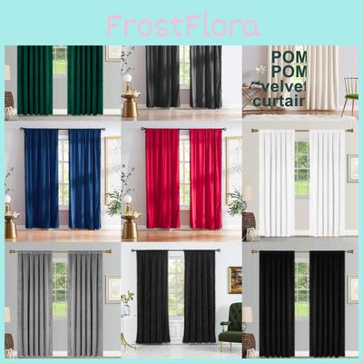 Бархатная однотонная штора Длинные оконные шторы для гостиной Предметы домашнего обихода