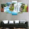 5 панелей пейзаж водопад лес горные птицы холст картины постеры и принты настенные художественные фотографии домашний декор без рамки