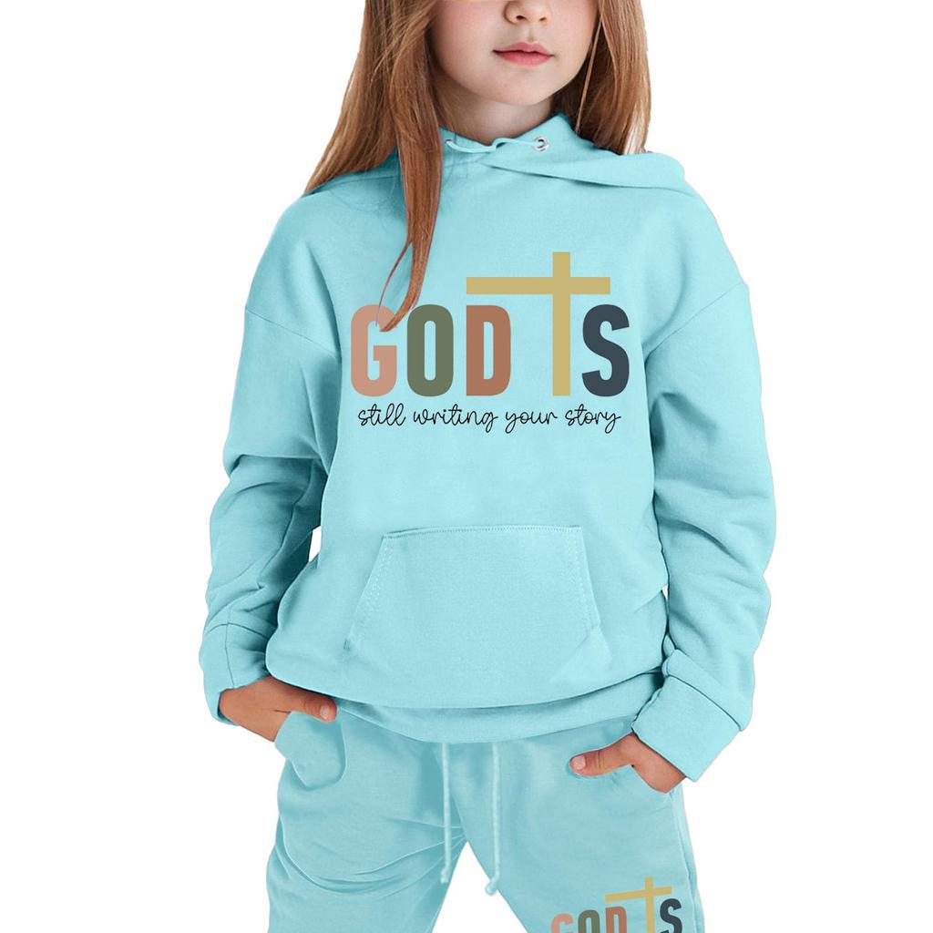 Мальчики Девочки Спортивный костюм Одежда Толстовка с капюшоном Беговые штаны Спортивные костюмы Комплект Модный наряд