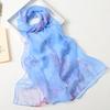 Long Shawls Wraps Women Beach Sunscreen Hijab Floral Print Silk Scarf Chiffon Kerchief Neck Scarves 50x160cm