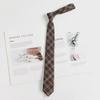 Коричневый клетчатый галстук в стиле ретро для женщин и мужчин - галстук-бабочка в японском стиле для колледжа