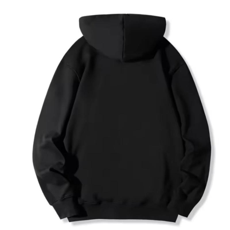 Unisex Hooded Zip-Up Sweatshirt Solid Color Casual Streetwear Top Loose Fit Long Sleeve