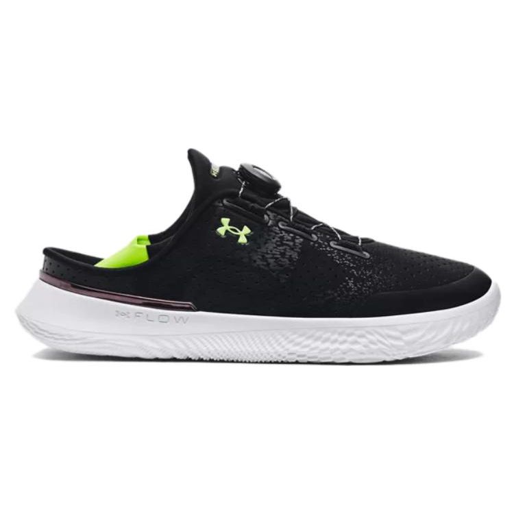 Under Armour Ua Flow Slipspeed Low Top Casual Running Shoes With Boa Dial Unisex Sneakers Black Green 3027057-002