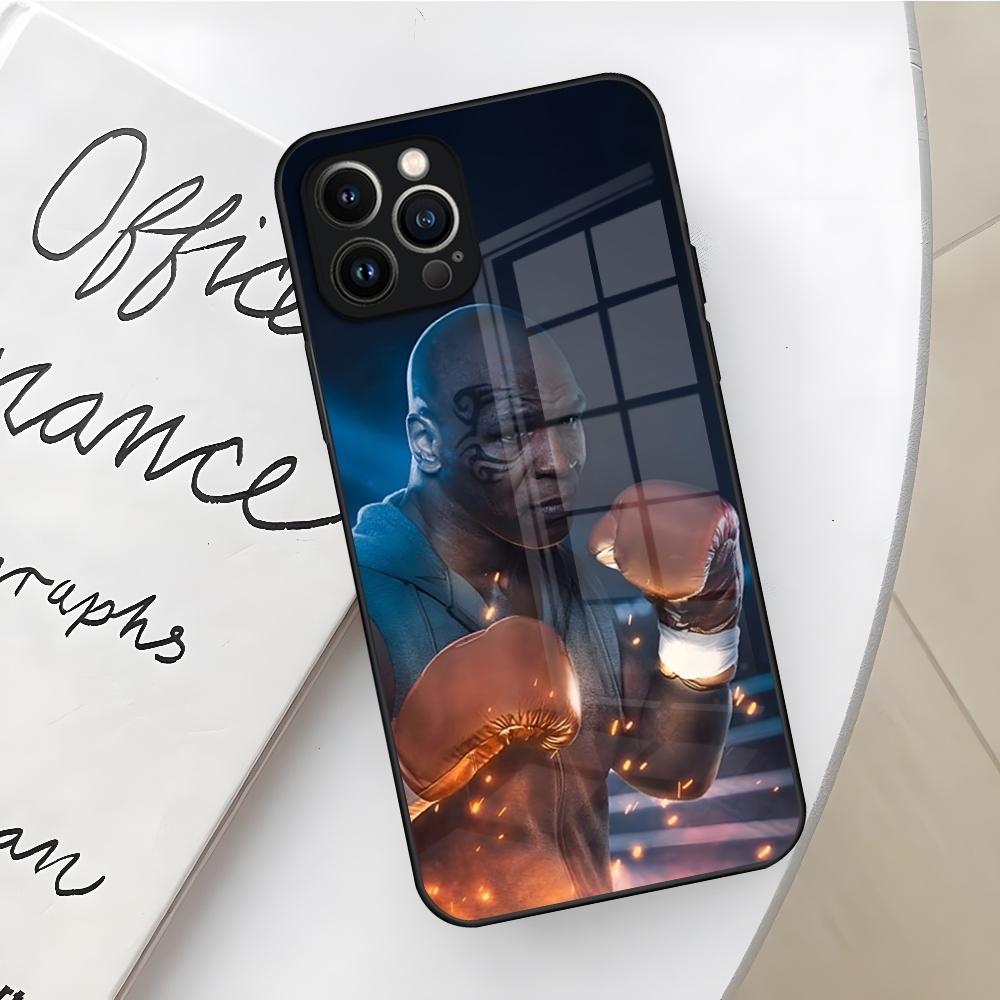 Чехол для телефона Мужской Боксер Майк Тайсон для Iphone 16 15 14 12 11 13 Pro Max Mini X Xr Xs Se 8 Puls Стеклянная Крышка