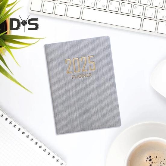 Плотная бумага Блокнот Гладкое письмо Без растекания чернил Обложка из искусственной кожи 2025 Планировщик Устойчивый к чернилам бумажный планировщик