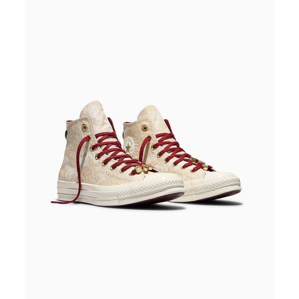 Converse Chuck Taylor All Star Cny Год Лошади Лимитированная Серия Универсальные Удобные Высокие Кеды из Канваса Унисекс кроссовки Бежевый A19072C