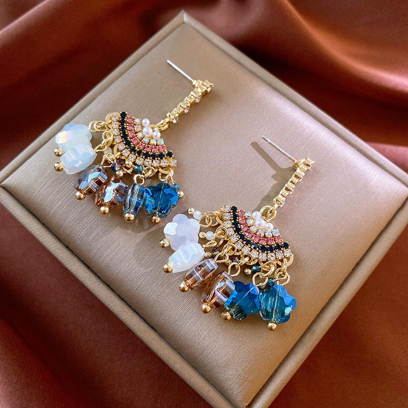 Высококачественные серьги из циркония и металла с кисточками, инкрустированными бриллиантами, идеально подходят для любого случая